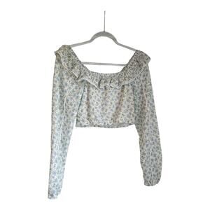 House of Harlow Top Womens XS Bloom Crop Ruffle Fairy Coquette Feminine